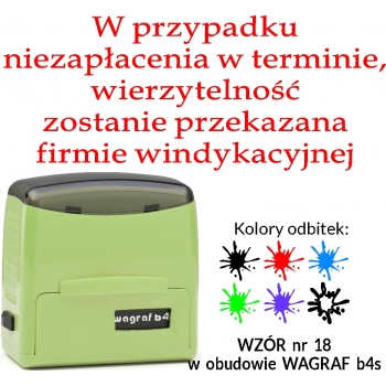 WZÓR 18 - W PRZYPADKU NIEZAPŁACENIA